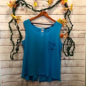 BellaBeru Blue Sheer Tank Top sz. XL🍂